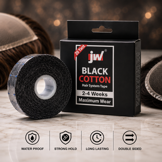 Black Cotton Tape The Ramaya Hair Extensions